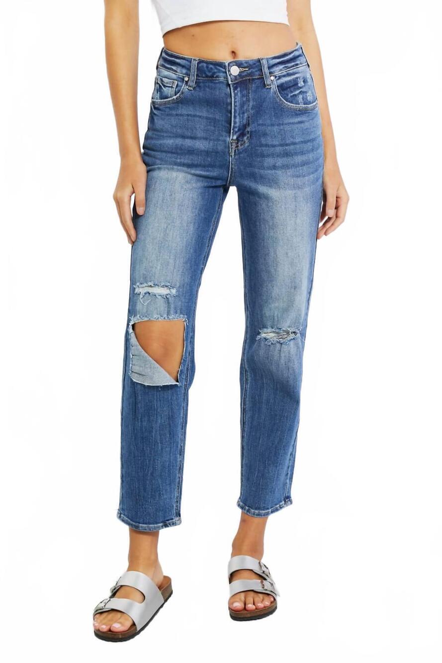 NEW RISEN emily high rise relaxed jeans in dark wash